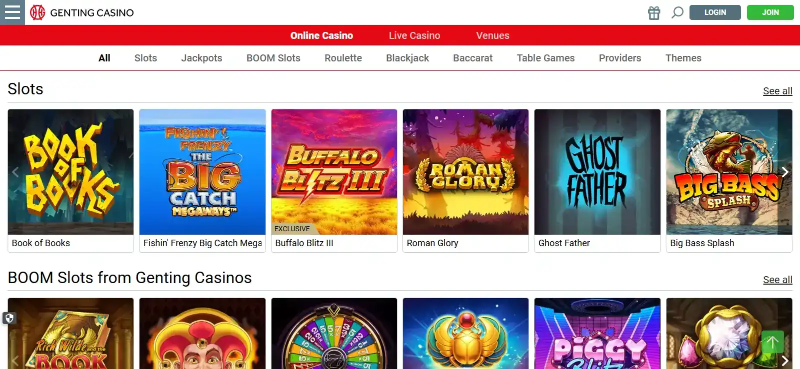 Genting Casino Games UK – Slots, Live Casino and Table Games