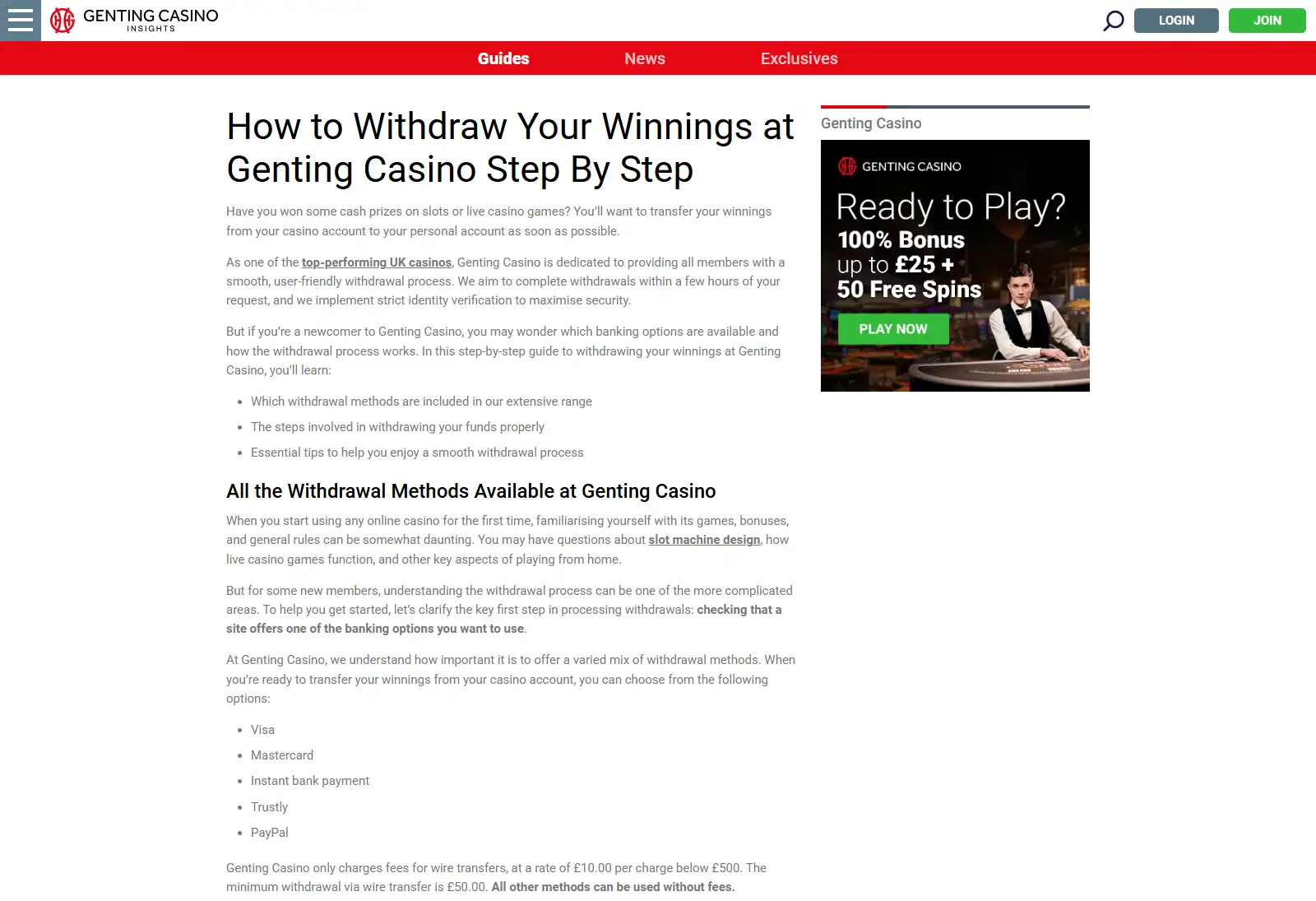 Genting Casino Withdrawals UK – Methods, Fees and Verification